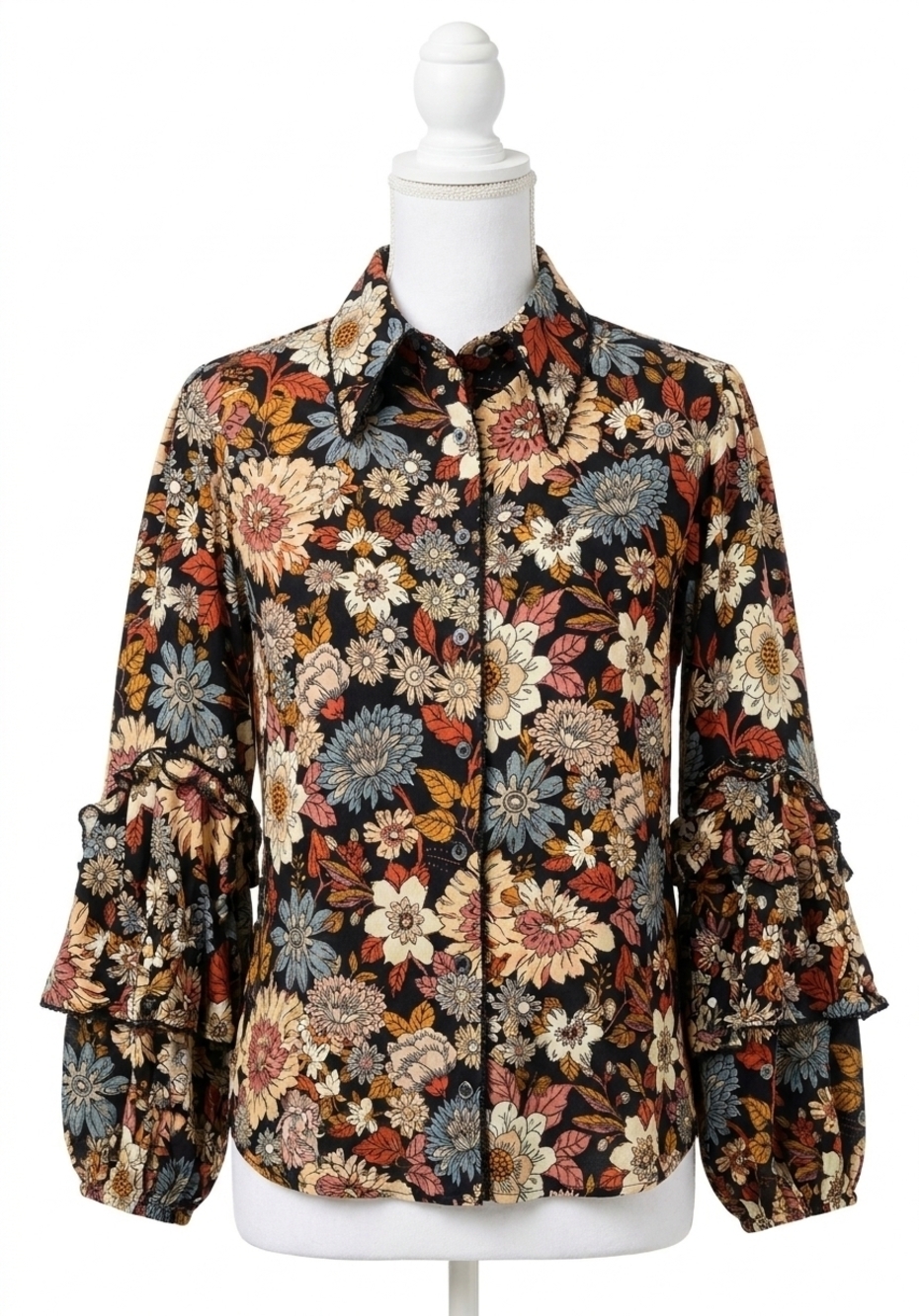 NEW IVY JANE midnight floral top in black